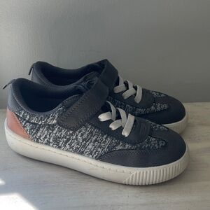Carter's Gray Knit Sneakers with Tan Heel Accent
